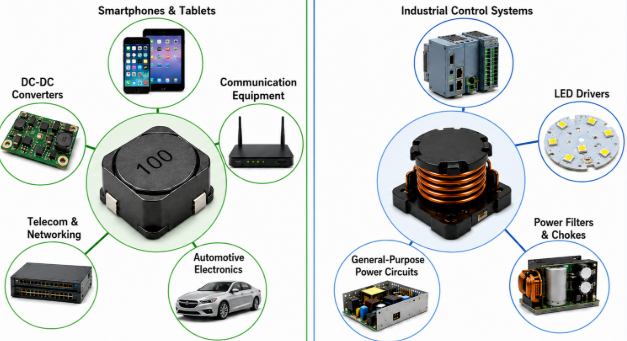 Figure 5. Common Uses of Shielded and Unshielded Inductors