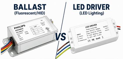 Figure 1. Ballast and LED Driver Comparison