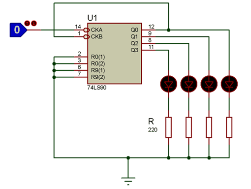 Figure 3. BCD Counter Circuit Using 74LS90 with LED Output.png