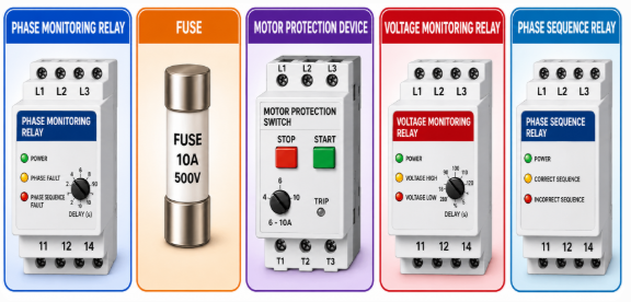 Fig. 6 Phase Monitoring Relays Compare with Other Protection Devices