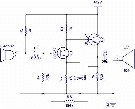 PNP Transistor Amplifier Circuit Diagram