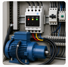 Phase Monitoring Relay Protecting a Three-Phase Motor