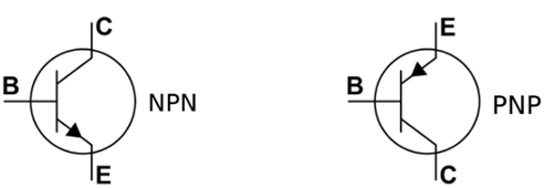 NPN and PNP Transistor Symbol