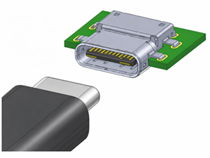 USB-C Connector and Port with Visible Internal Pins