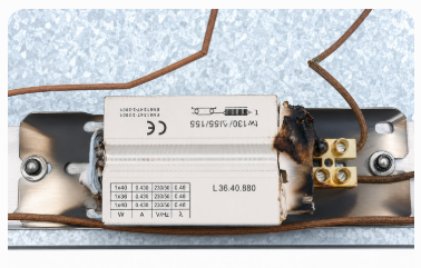 Figure 5. Overheated Lighting Ballast