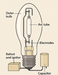 Main Parts of a Sodium Vapor Lamp